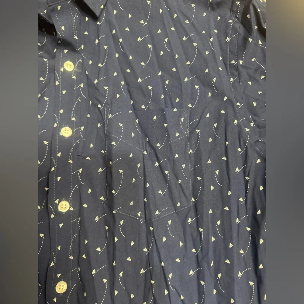 Club Room Dark Blue Shirt with White Design